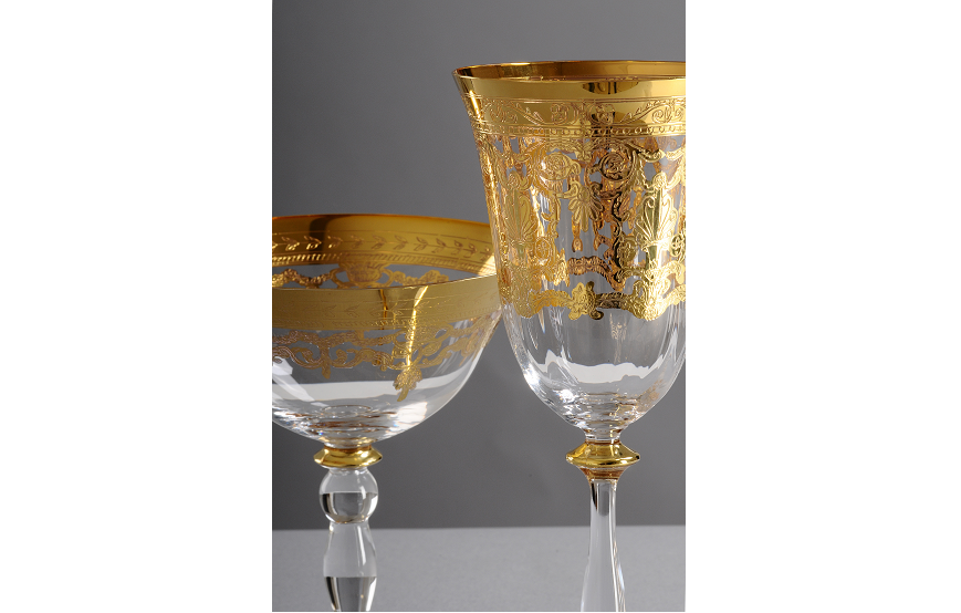 cabro oro lucido e platino su vetro - Rivestimenti Decorativi a base Oro e Metalli Preziosi